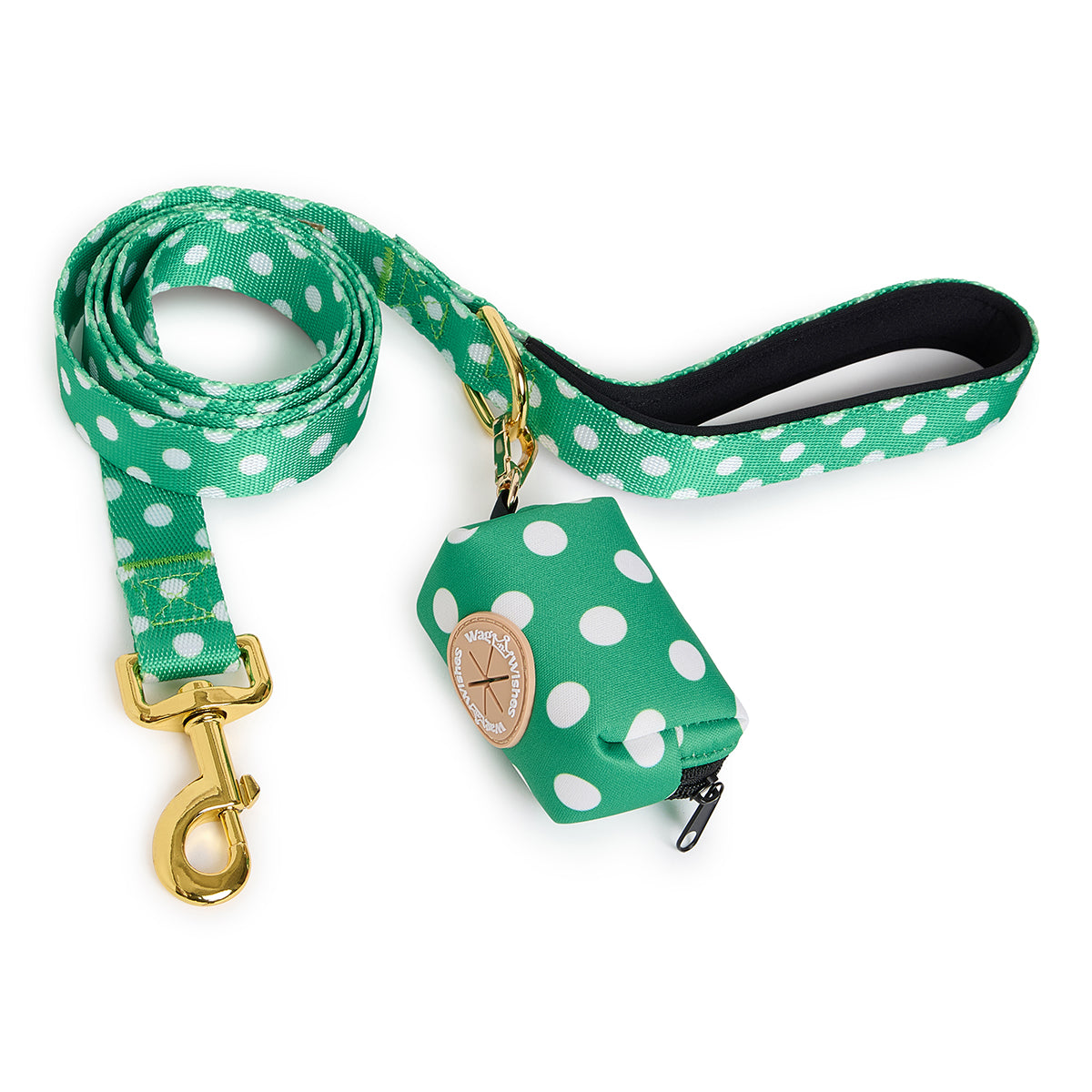 Polka Dot Leash & Clean Up Bag Set