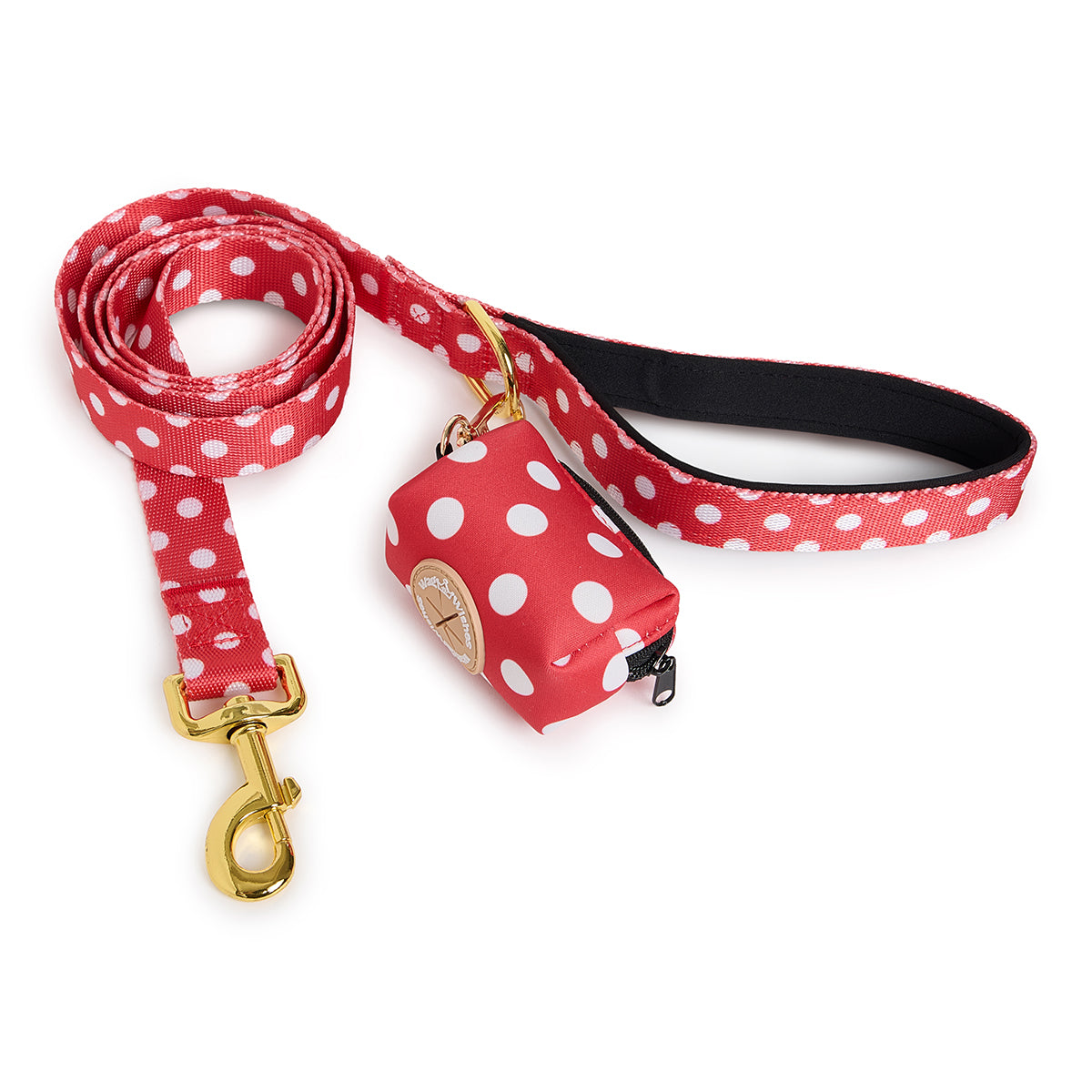 Polka Dot Leash & Clean Up Bag Set