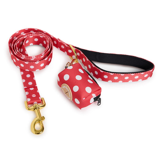 Polka Dot Leash & Clean Up Bag Set