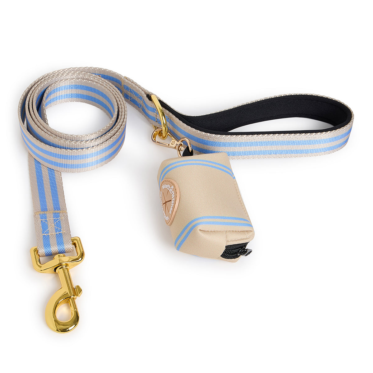 Stripe Leash & Clean Up Bag Set