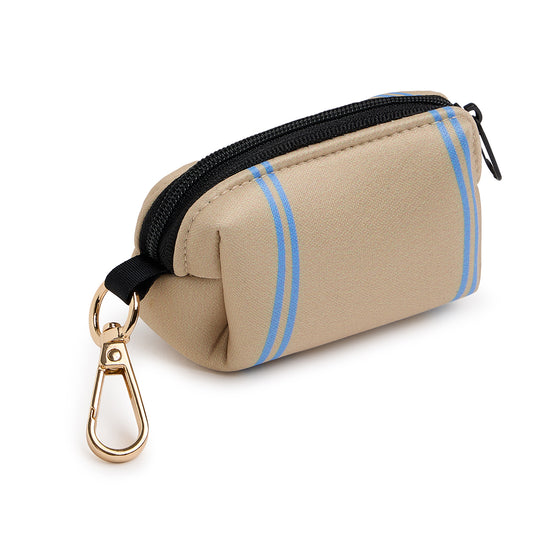 Sand / Blue Stripe Cleanup Bag Holder